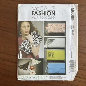 UNCUT McCall's Fashion Access Laura Ashley M6089 Clutch Bags Sewing Pattern